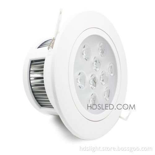 bright white shell 9w led plastic downlight